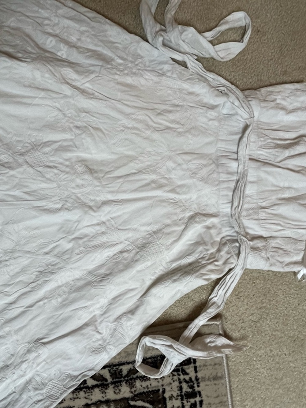 White House Black Market White Embroidered Sundress